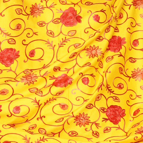 Women's Aari Embroidered Wool Shawl