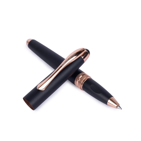 Carlton London Black & Rose Gold Executive Ball Pen Premium Writing Pen with Smooth Ink & Clip