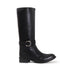 Women's Tall Moto-Style Riding Boot - Knee-High Footwear with Buckle Detail