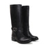 Women's Tall Moto-Style Riding Boot - Knee-High Footwear with Buckle Detail