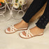 Women's Elegant Flat Slide Sandal with Interlocking Detail