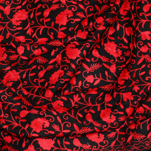 Women's Aari Embroidered Wool Shawl