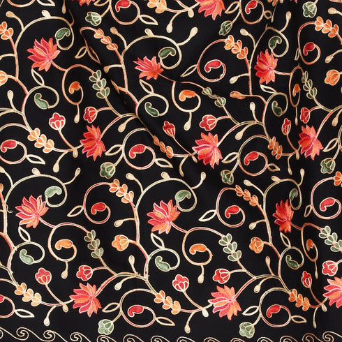 Women's Aari Embroidered Wool Stole