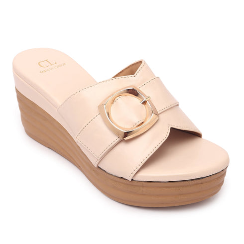 Women's Wedge Sandals with Statement Buckle