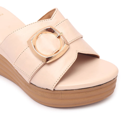 Women's Wedge Sandals with Statement Buckle
