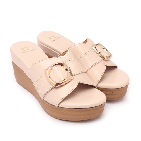 Women's Wedge Sandals with Statement Buckle