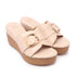 Women's Wedge Sandals with Statement Buckle