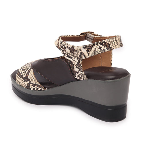 Women's Adjustable Ankle Strap Comfortable Wedge Heel