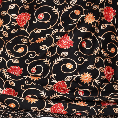 Women's Aari Embroidered Wool Shawl