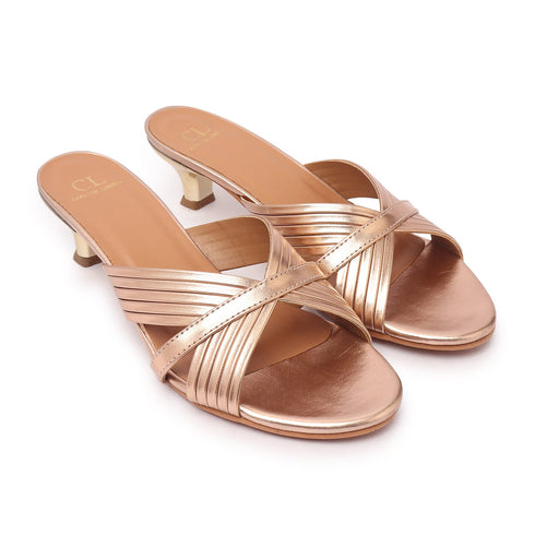 Women's Slip-On Style Kitten Heel Sandal