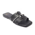 Women's Rhinestone-Detail Double-Strap Slides