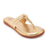 Women's Metallic Thong Sandals with Gold-Tone Ring