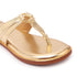 Women's Metallic Thong Sandals with Gold-Tone Ring