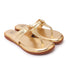 Women's Metallic Thong Sandals with Gold-Tone Ring