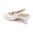 Women's Slingback Peep Toe Kitten Heel Sandal with Mesh Detail