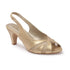 Women's Slingback Peep Toe Kitten Heel Sandal with Mesh Detail