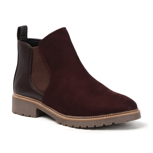 Women's Solid Suede Slip-On Chelsea Boots