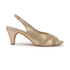 Women's Slingback Peep Toe Kitten Heel Sandal with Mesh Detail