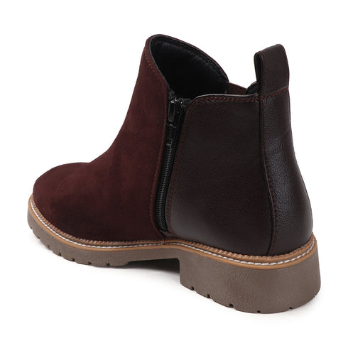 Women's Solid Suede Slip-On Chelsea Boots