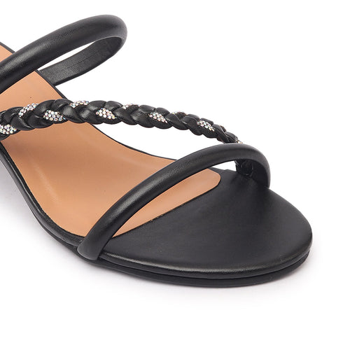 Women's Block Heel Sandals with Braided Straps