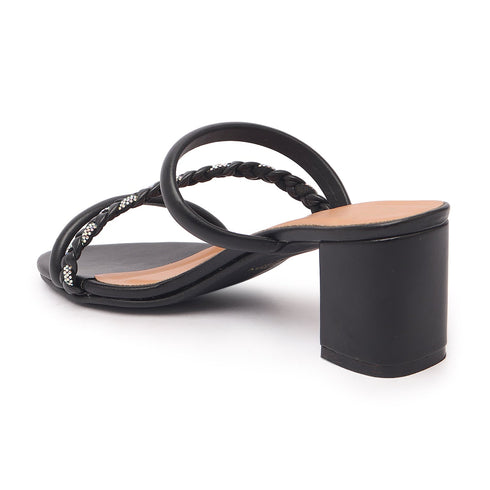 Women's Block Heel Sandals with Braided Straps