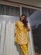 Sneha in Saba Chikankari Kurta Set in Habutai Silk - Mustard