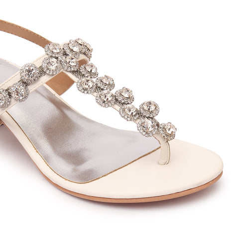 Women's Dazzling Embellishments Adjustable Slingback Strap Heel Sandal