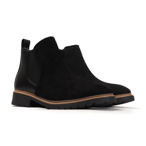 Women's Solid Suede Slip-On Chelsea Boots