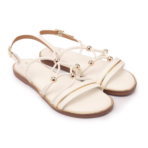 Women's Gold-Toned Bead-Detail Sandals