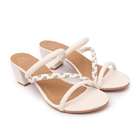 Women's Block Heel Sandals with Braided Straps