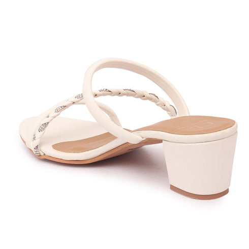 Women's Block Heel Sandals with Braided Straps