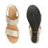 Women's Gold Elasticated Wedge Sandals