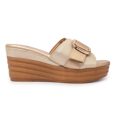 Women's Wedge Sandals with Statement Buckle