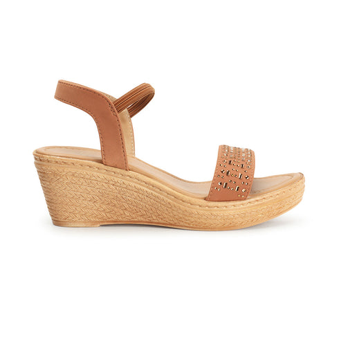 Women's Embellished Ankle Strap Wedge Sandals