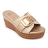 Women's Wedge Sandals with Statement Buckle