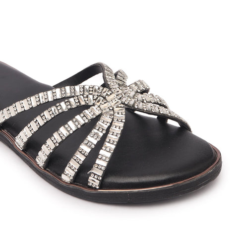 Women's Sparkling Interwoven Strap Sandals