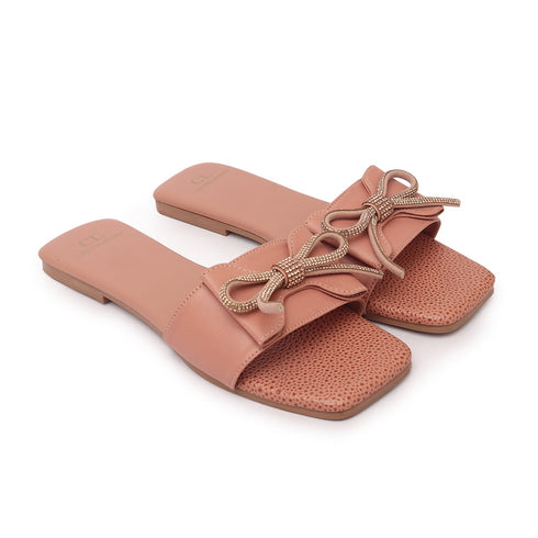 Women's Effortless Chic Bow-Detail Slides Sandal