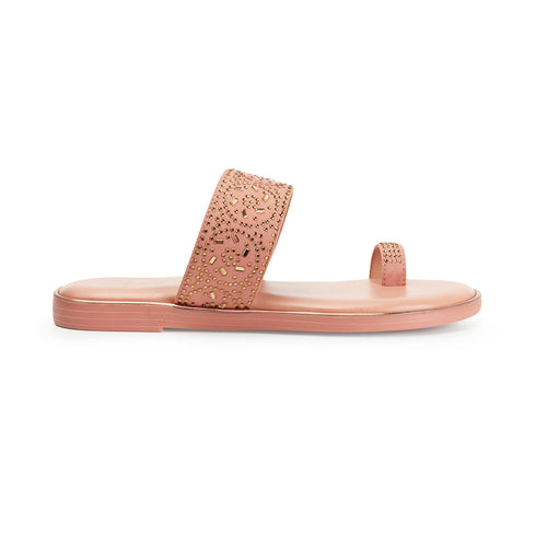 Women's Embellished Toe Ring Flat Sandals