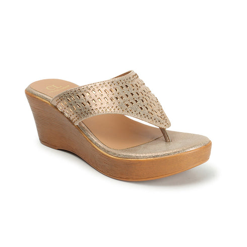 Women's Embellished Open Toe Wedge Heels Sandal