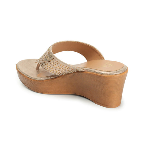 Women's Embellished Open Toe Wedge Heels Sandal