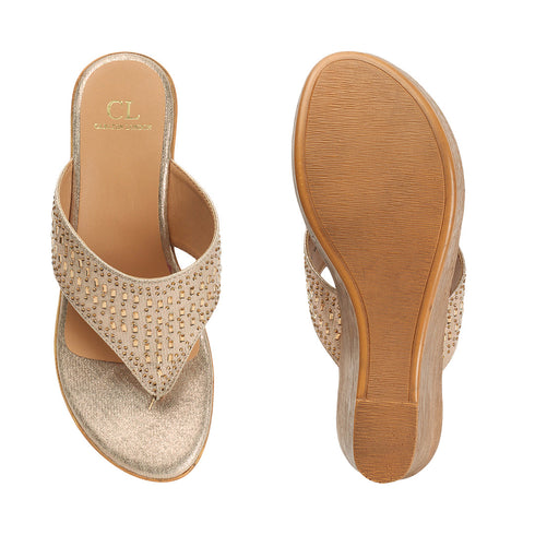 Women's Embellished Open Toe Wedge Heels Sandal
