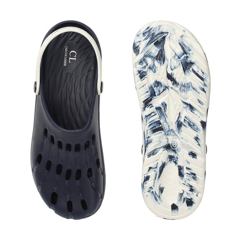 Men Perforated Comfort Clogs with Contrasting Strap