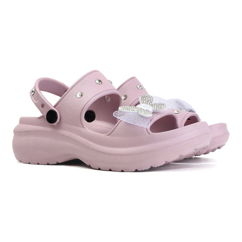 Women's Embellished Bow Slingback Waterproof Sandals