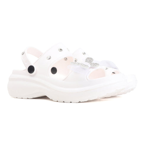Women's Embellished Bow Slingback Waterproof Sandals