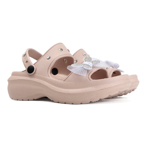 Women's Embellished Bow Slingback Waterproof Sandals