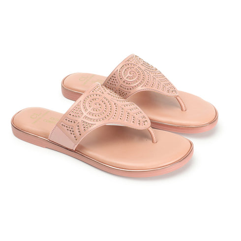 Women's Beautifully Embellished Wide Thong Strap Thong Sandals