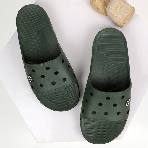 Men Perforated Comfort Solid Slider