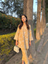 Vanshita in Kashmiri Aari Work Cotton Kurta Set - Beige With White