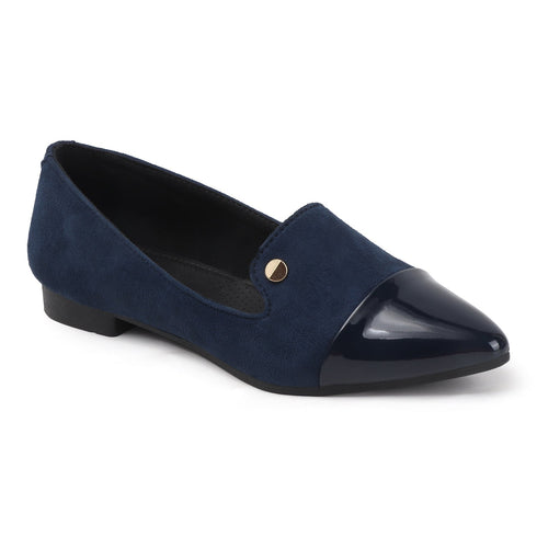 Women's Two-Tone Pointed Toe Loafers