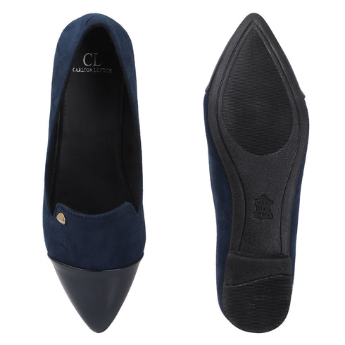 Women's Two-Tone Pointed Toe Loafers